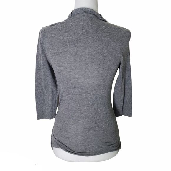 Anthropologie Gray Ruffled Top Size XS - Picture 3 of 8